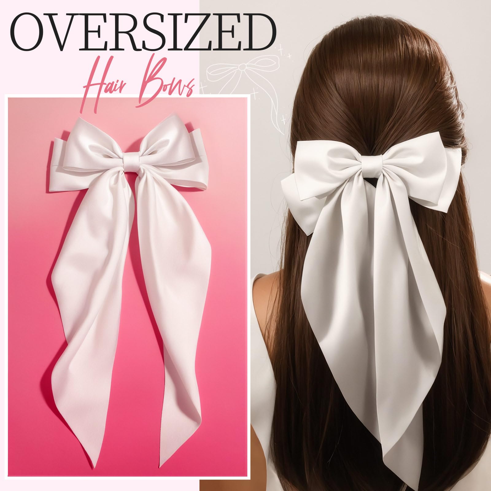 YGDZ medium white ribbon bows for subtle daily elegance and versatile styling