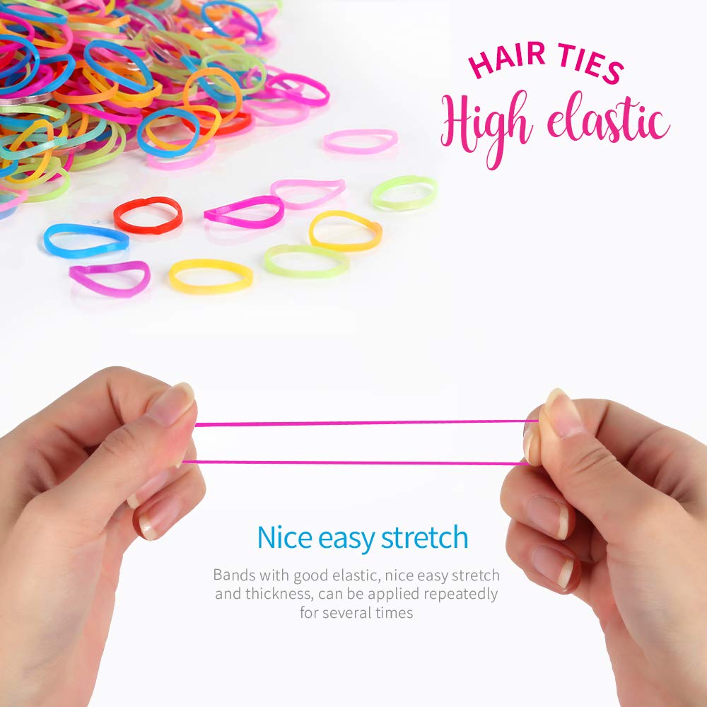 YGDZ mini hair ties for kids ponytail image shows kid-friendly size and color variety.