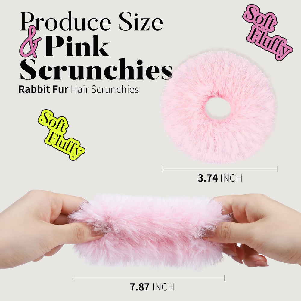 YGDZ pink pom pom scrunchies with 0.75 inch inner diameter for comfortable fit.