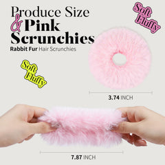 YGDZ pink pom pom scrunchies with 0.75 inch inner diameter for comfortable fit.