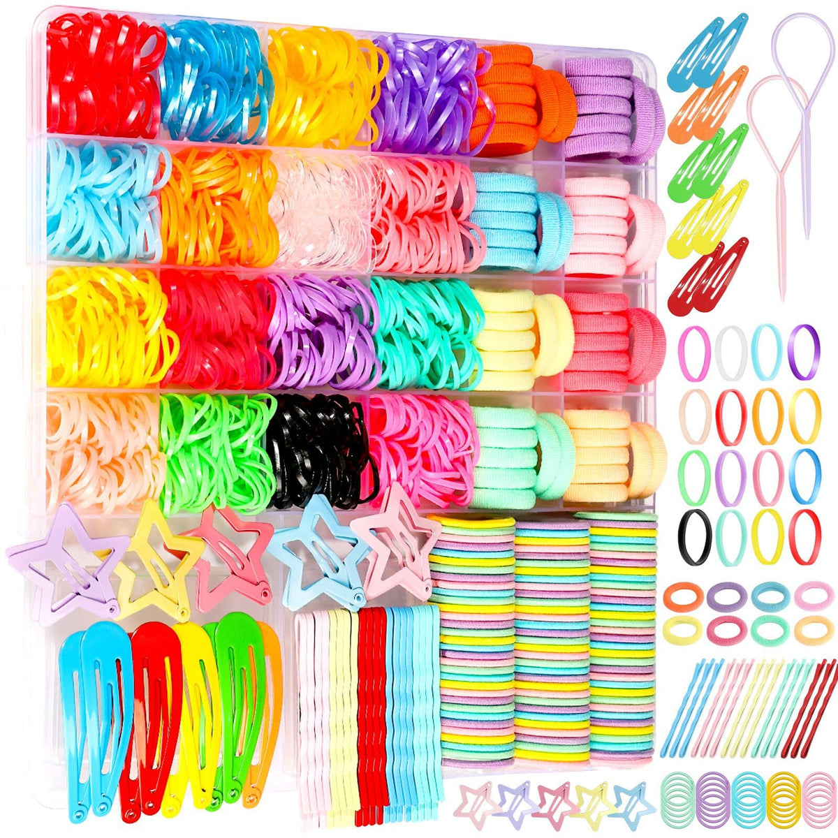 YGDZ toddler hair accessories box showing organized starter kit for kids' styling