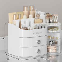 YGJT Makeup Organizer front view shows a clean white finish and tidy surface