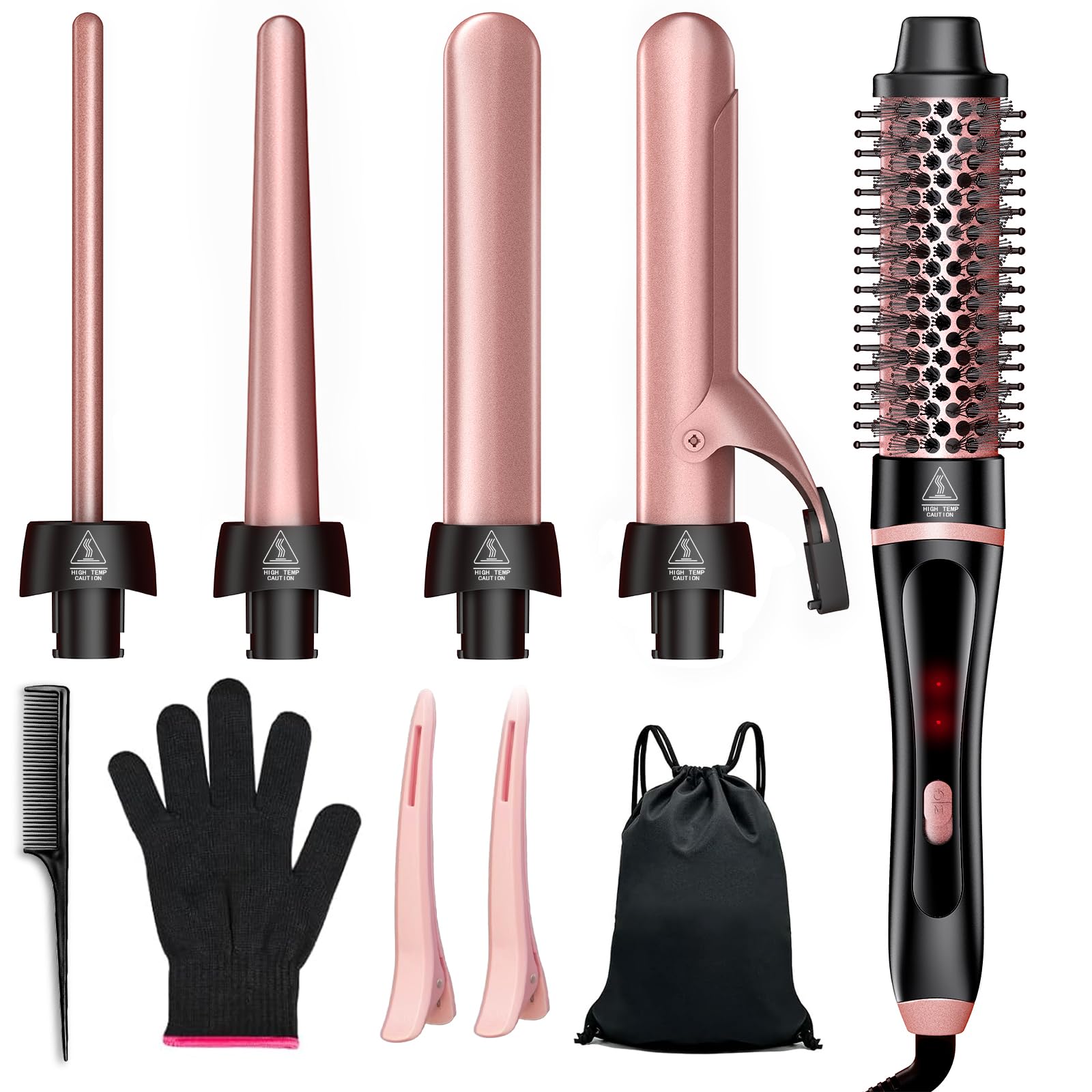 YGOVVK 5-in-1 curling iron with thermal brush enabling versatile, salon-like styling at home