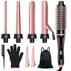 YGOVVK 5-in-1 curling iron with thermal brush enabling versatile, salon-like styling at home