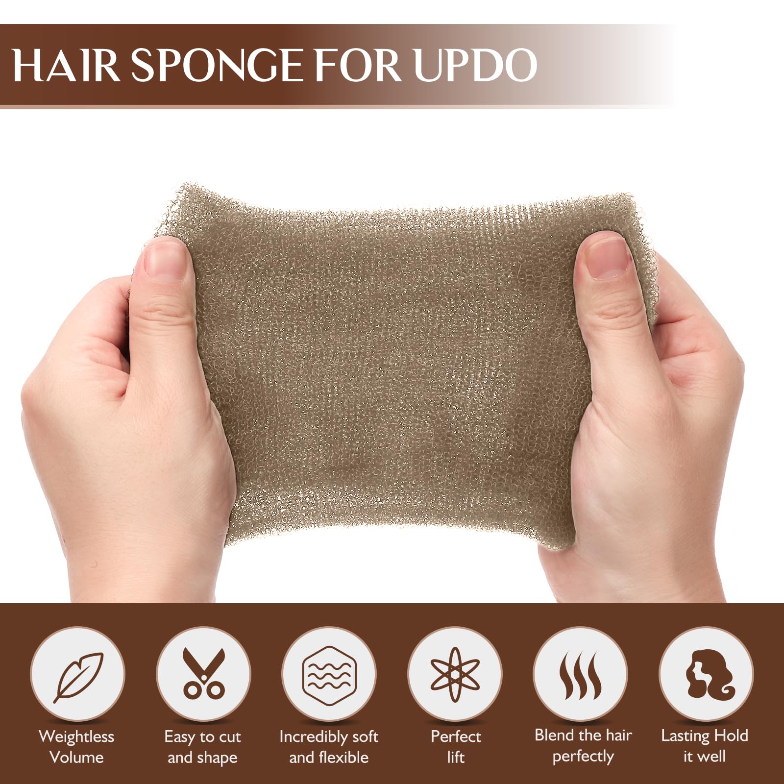 YGQQOY volume bumps hair filler provides fuller looking updo performance.