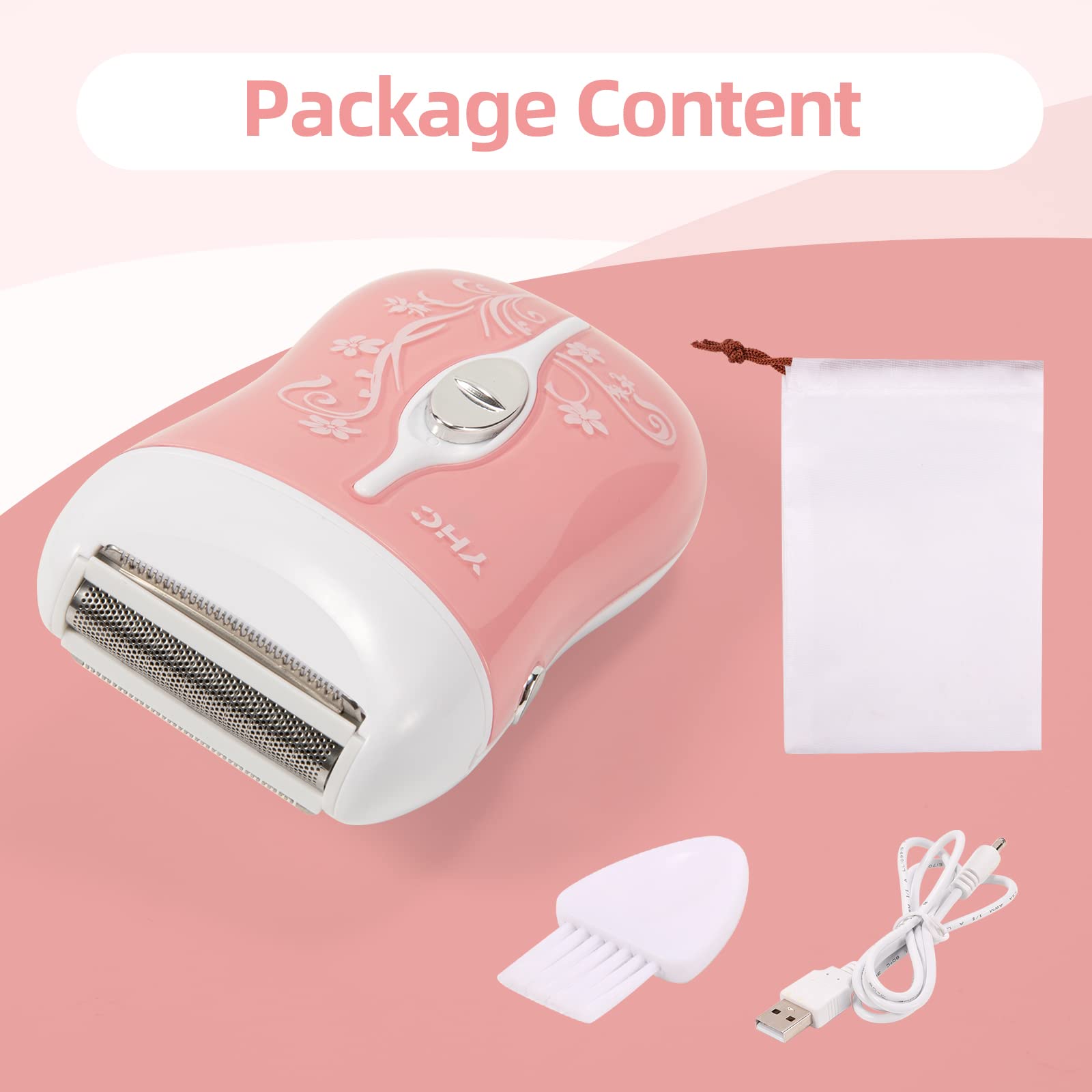 YHC Electric Razor for Women cleaning-brush included supports easy maintenance.