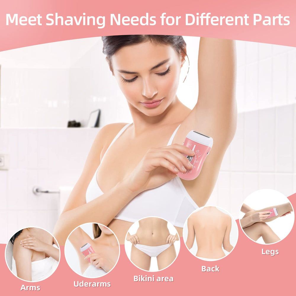 YHC Electric Razor for Women hypoallergenic-foil close-up highlights skin-friendly bikini shaving.