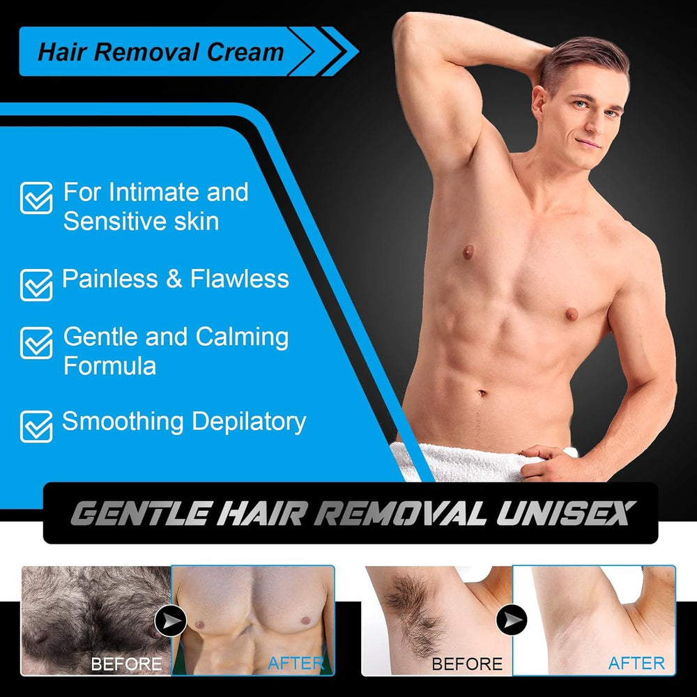 YHFGTTIO cream applied to arm demonstrates quick, painless depilation.