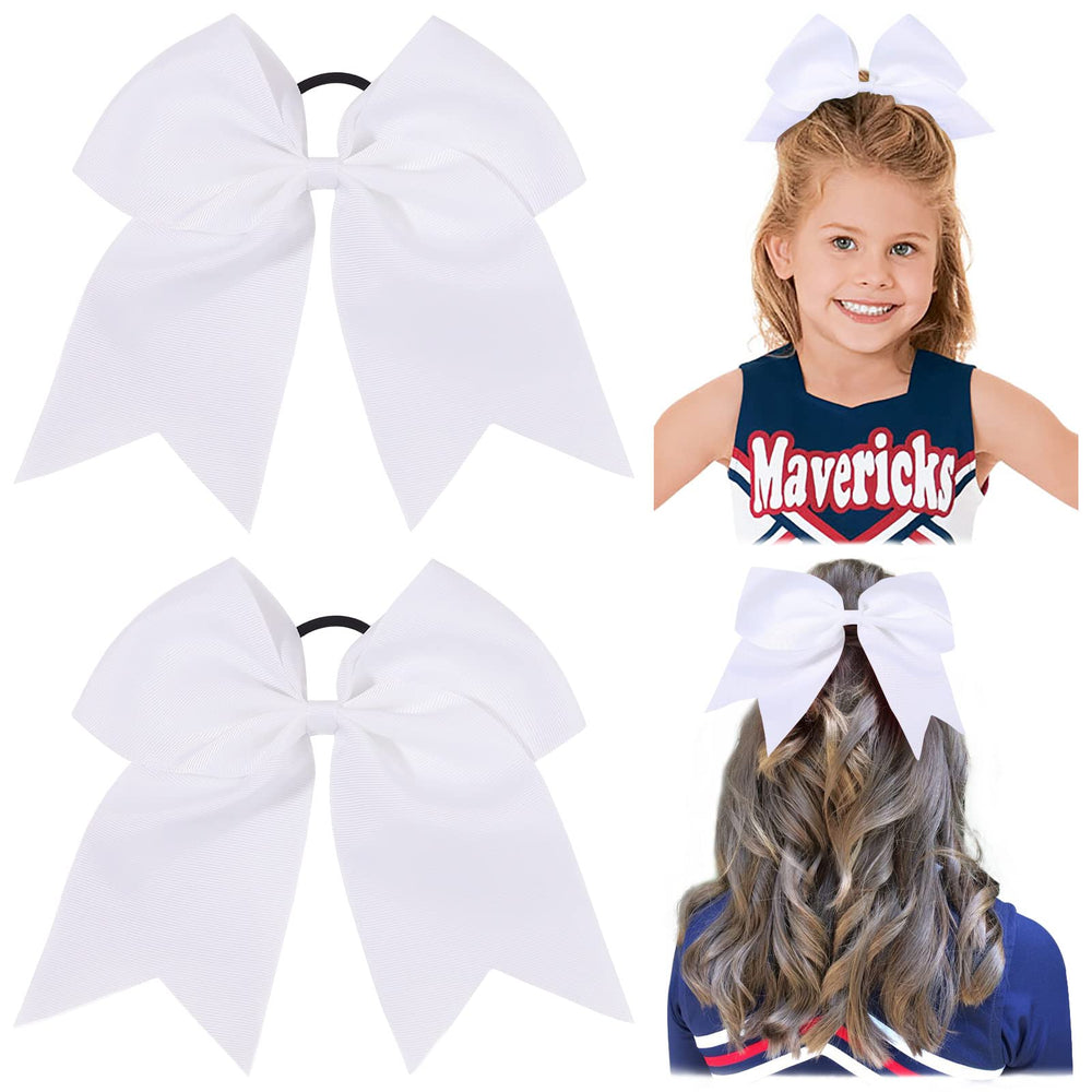 YHXX YLEN 2PCS 8-inch cheer bow front view enhances teen cheer outfits