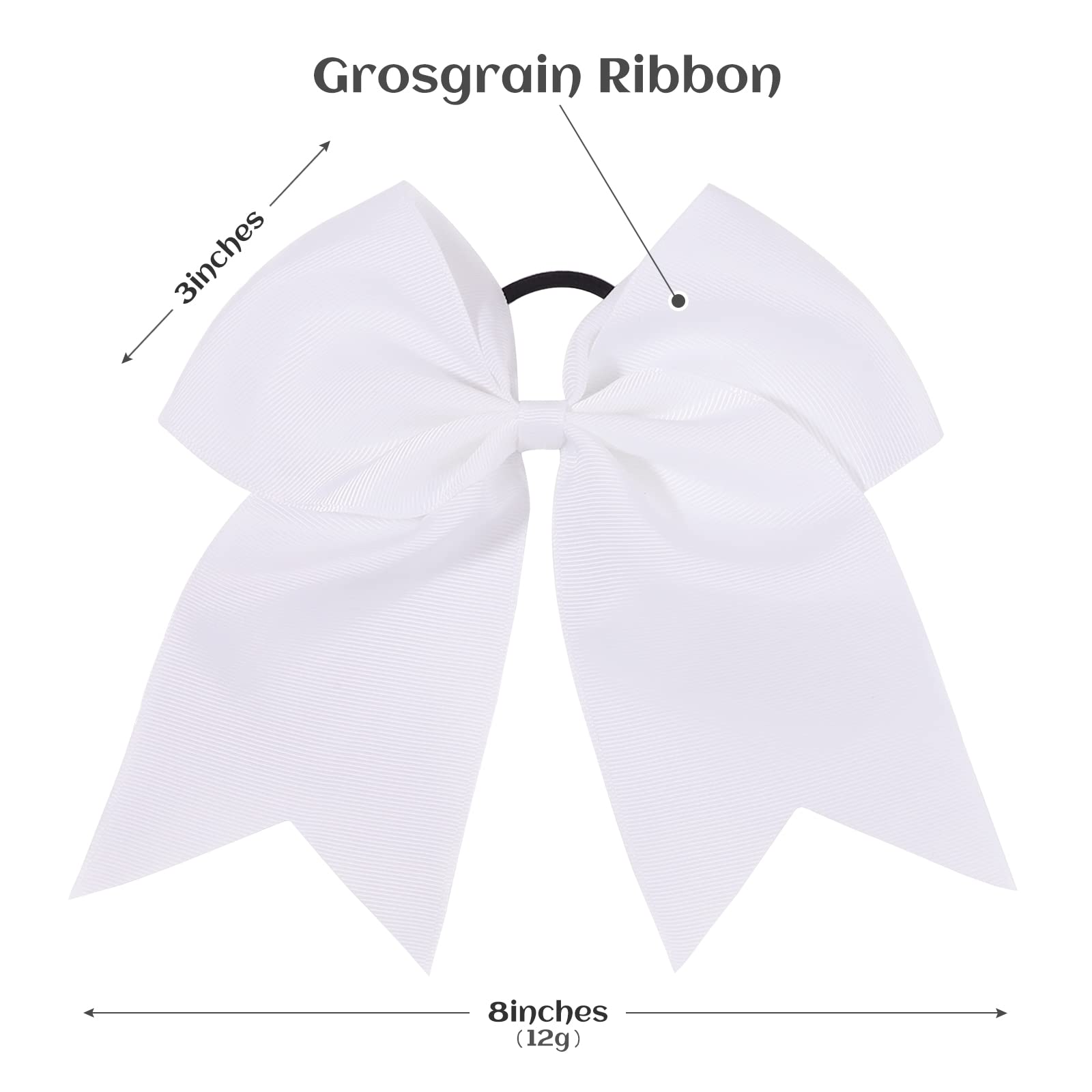 YHXX YLEN large 8inch bow on ponytail holder for secure cheer hairstyles.