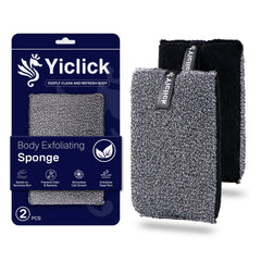 Yiclick Exfoliating Body Scrubber pack front view dual texture for deeper cleansing