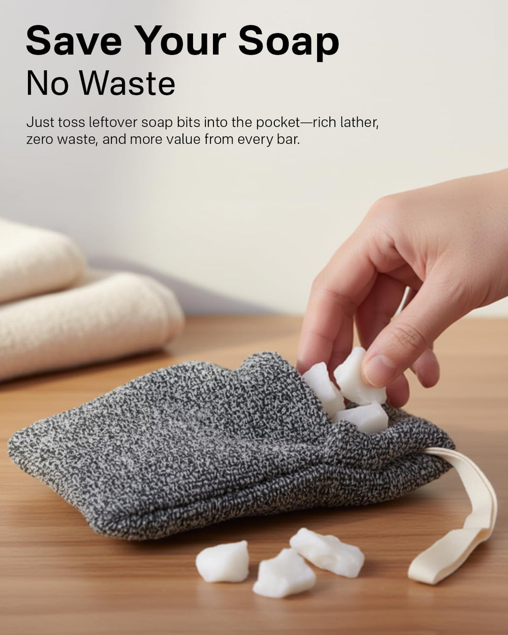Yiclick soap-savers-durable-fabric resists wear for long-lasting shower organization.