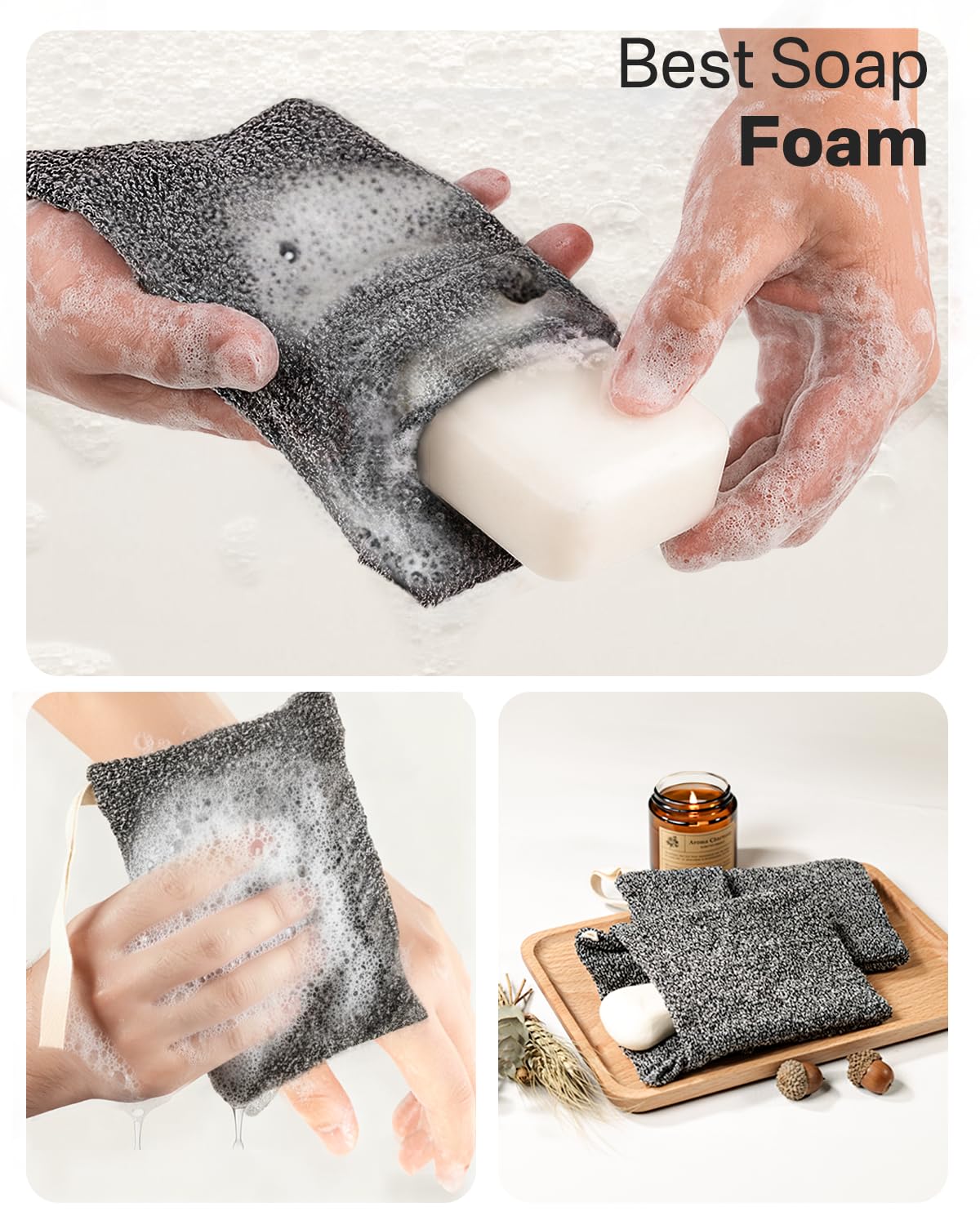 Yiclick soap-savers exfoliating-mesh delivers deep scrubbing to reveal smoother skin.