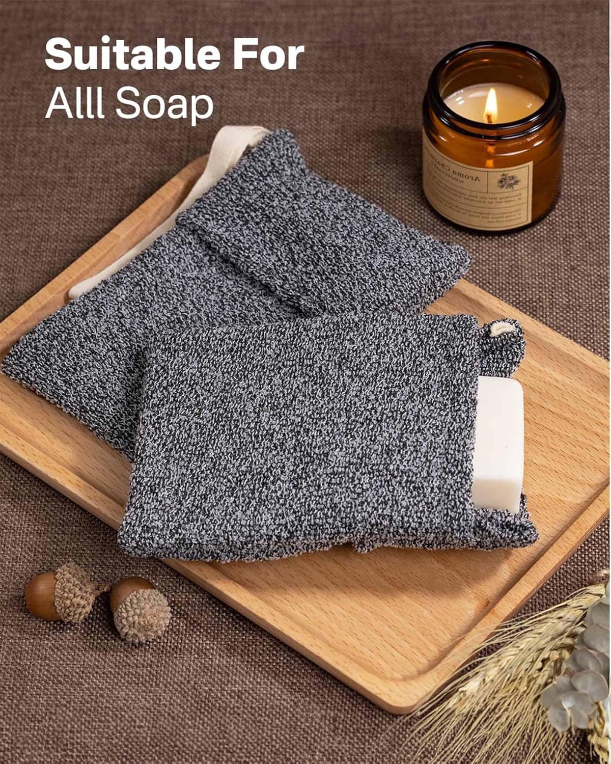 Yiclick soap-savers travel-friendly-pack fits in a toiletry bag for on-the-go exfoliation.
