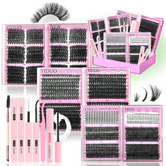 YIDUO 6-box mix lash clusters kit box for versatile DIY lash looks