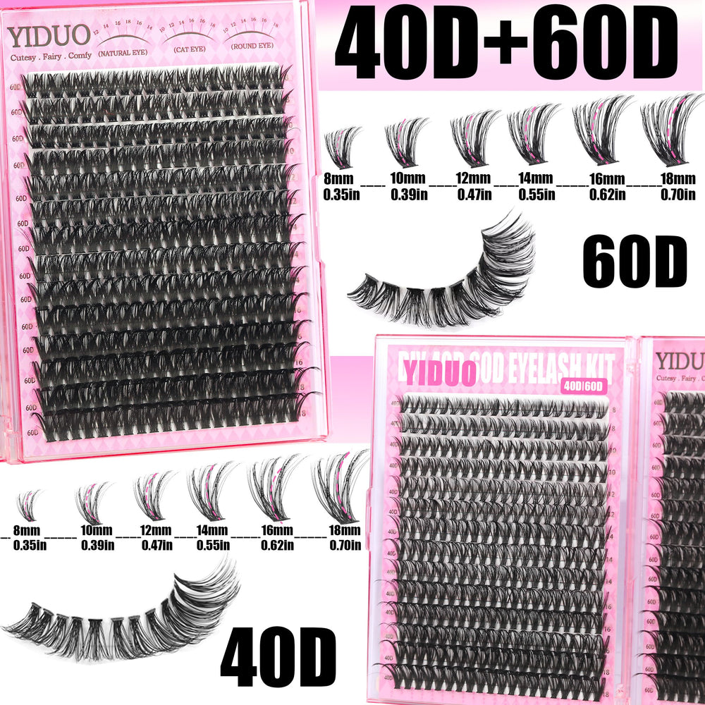 YIDUO Bottom Lash Clusters and Spikes for layered lash effect.