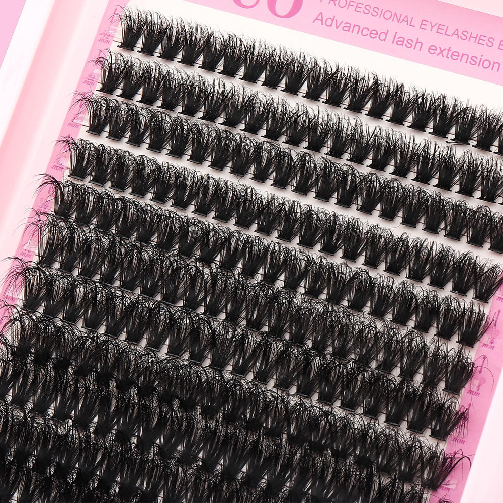 YIDUO clusters lashes 100D close-up for dramatic wispy look