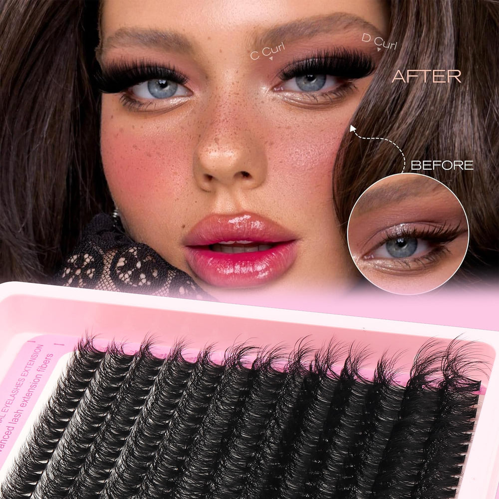 YIDUO clusters lashes 60D close-up for natural daily glamour