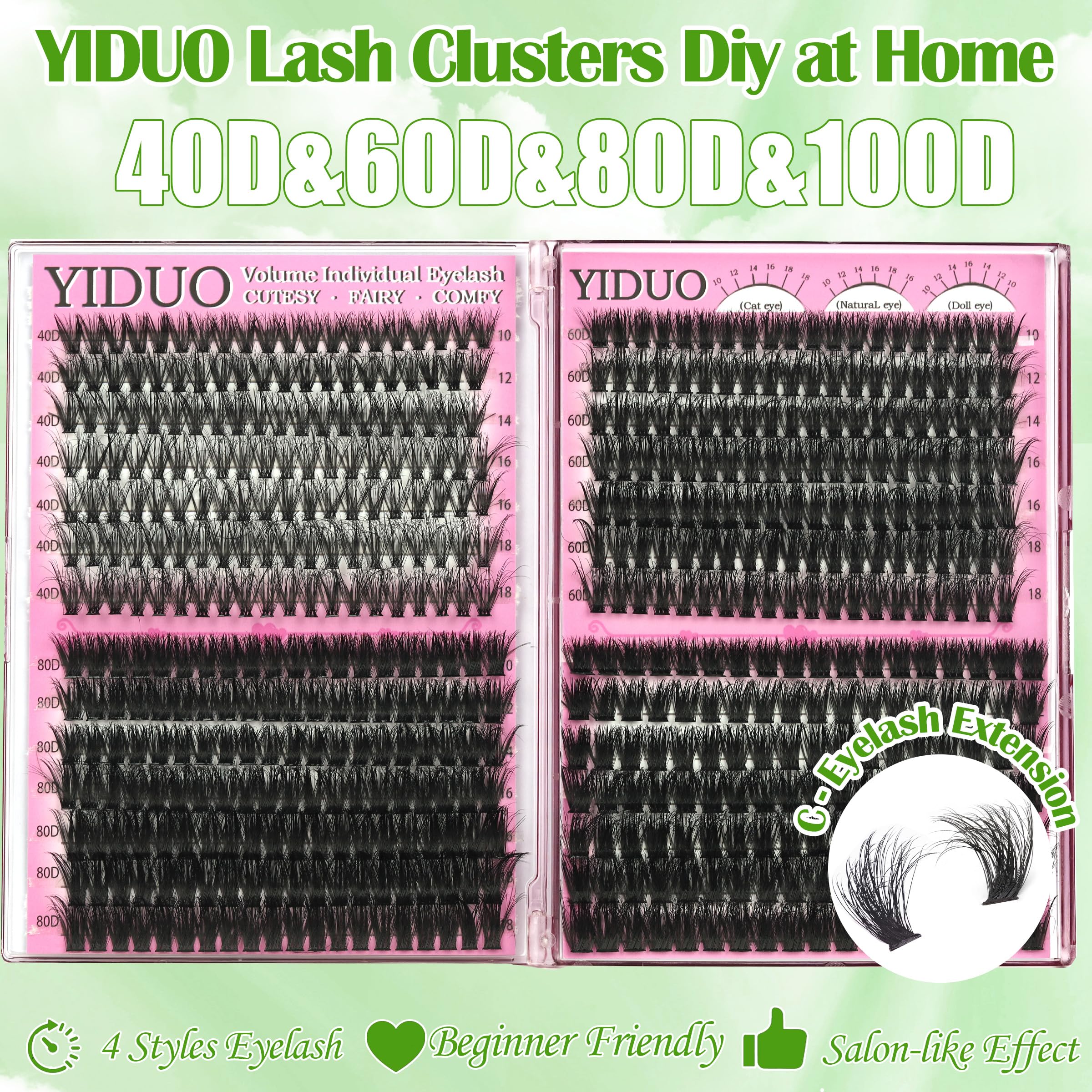YIDUO dual-head brush for lashes and brows grooming