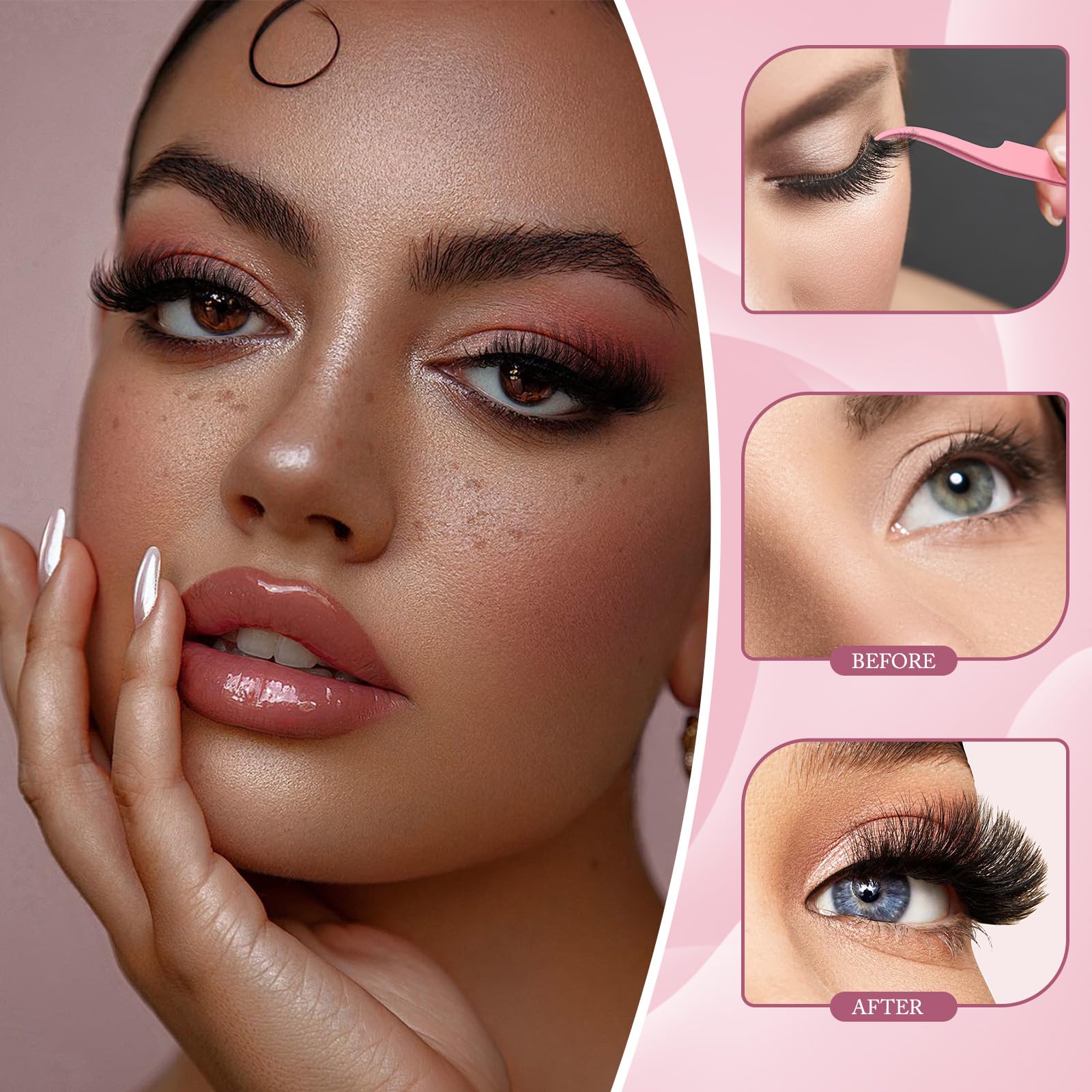 YIDUO Eyelash Tweezers tool in-use for precise application