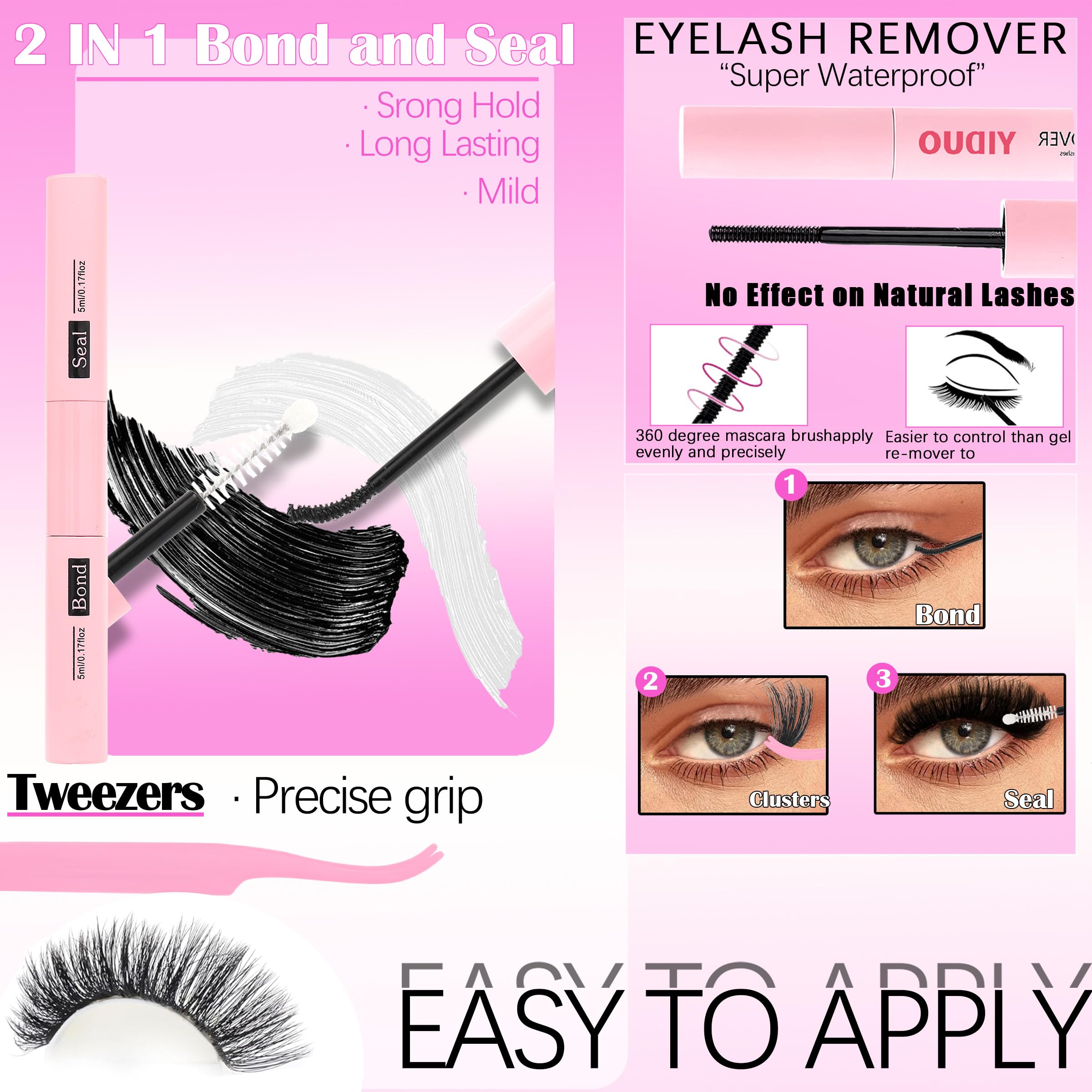 YIDUO Manga-look lashes in 10–18mm range for versatile styles.