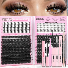 YIDUO Volume Lash Clusters with Spikes create dramatic manga-style lashes.