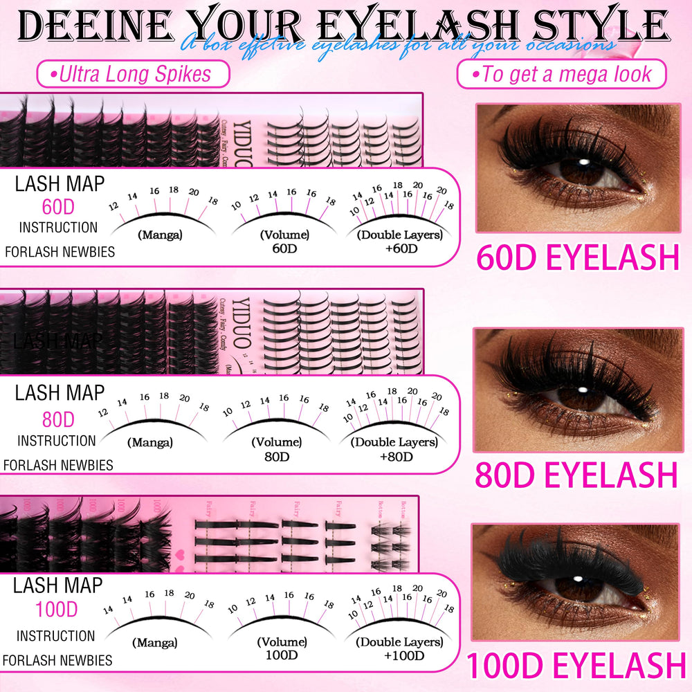 YIDUO 816-pcs bulk pack shown for month-long lash customization and value.