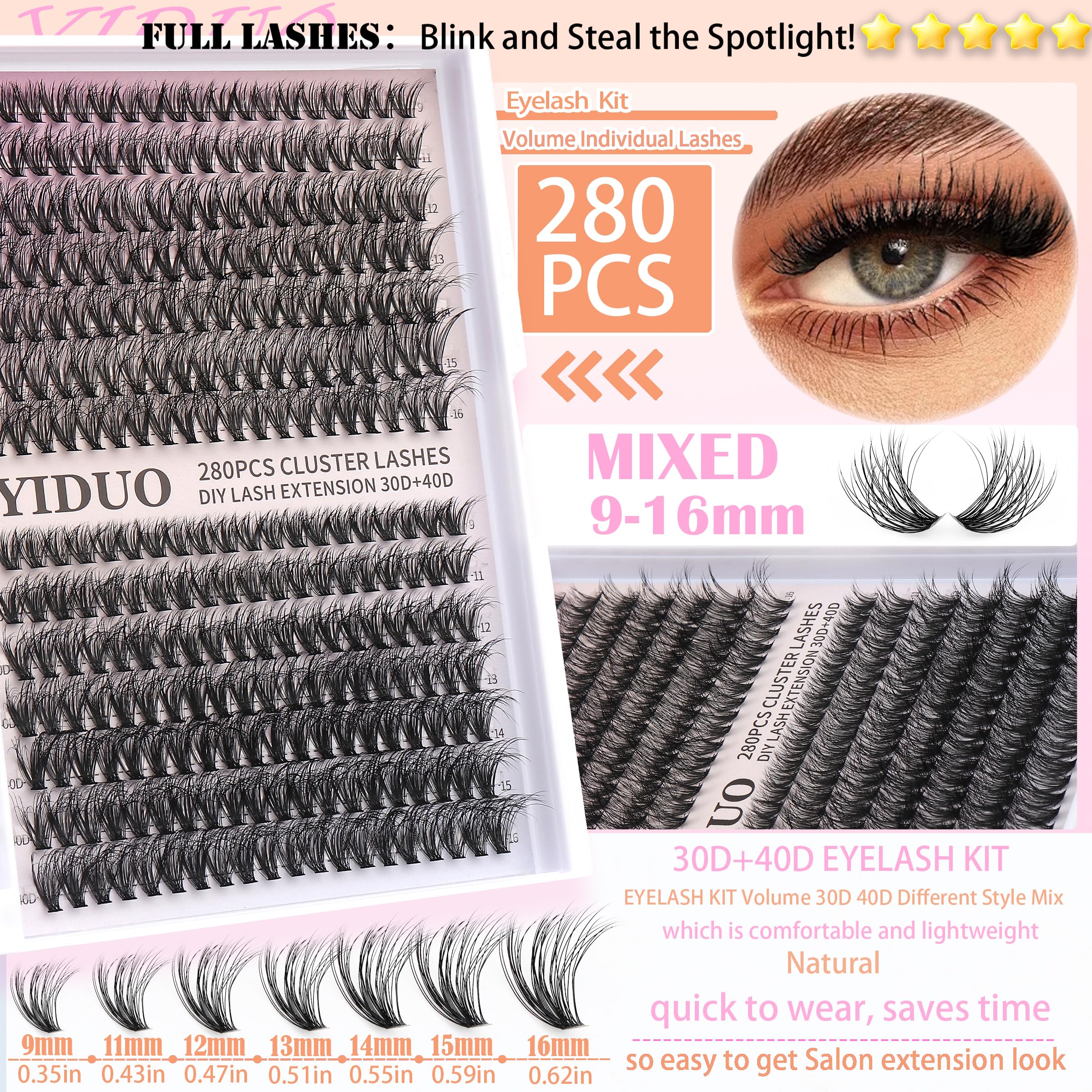 YIDUO Lash bond and seal bottle with brush for secure wear.