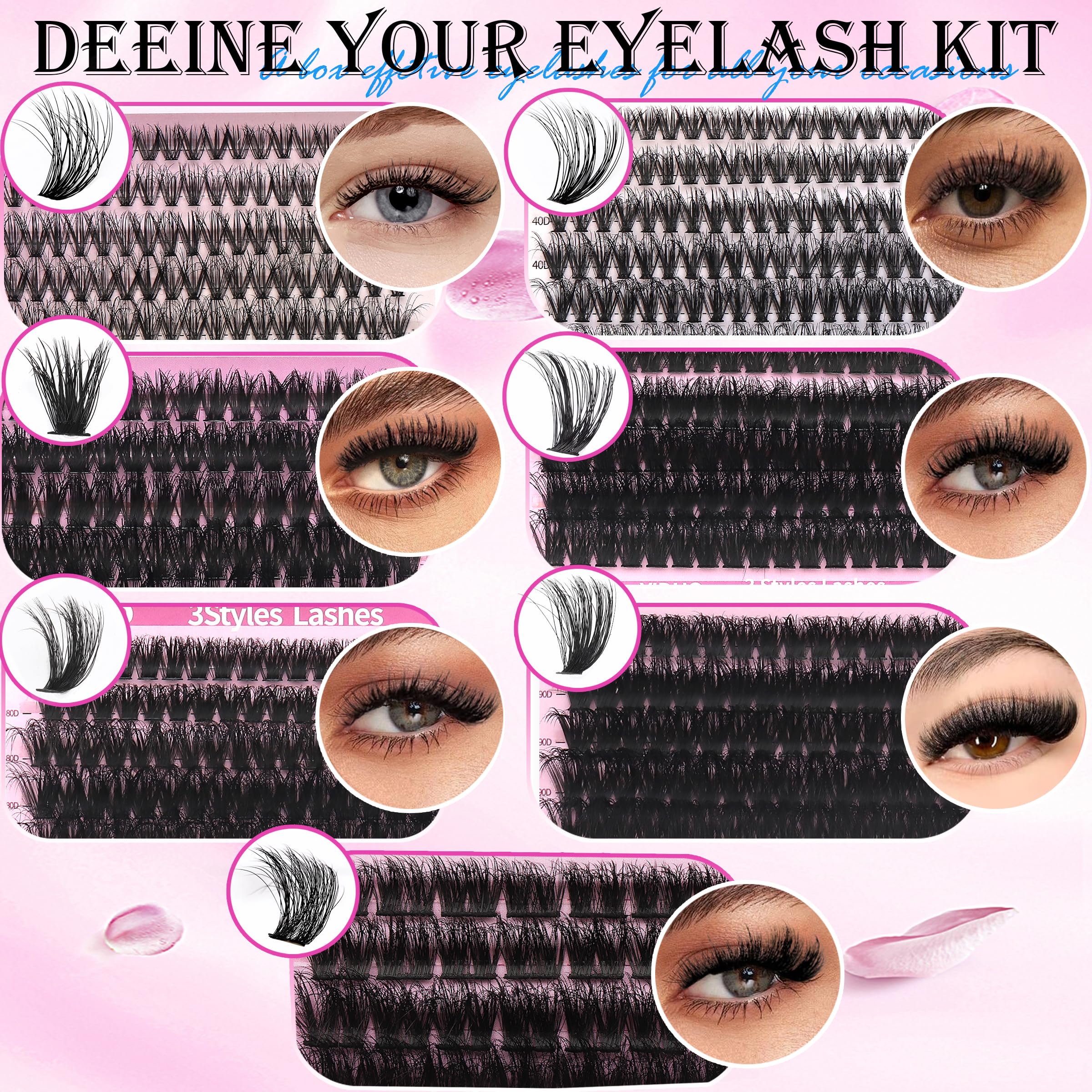 YIDUO Clusters Kit seven styles on display for versatile daily looks.
