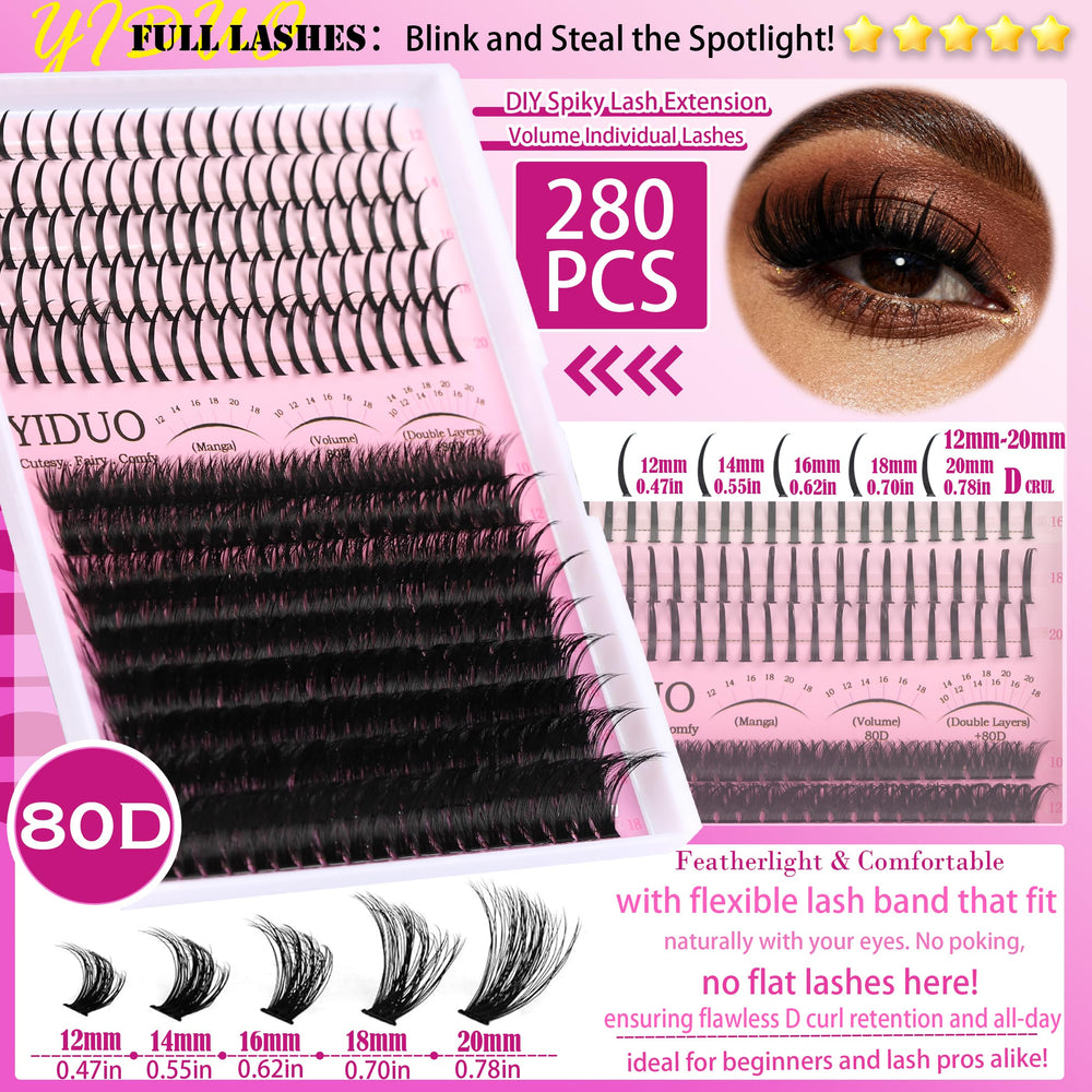 YIDUO Eyelash Tweezers and Dual-Head Brush enable precise styling.