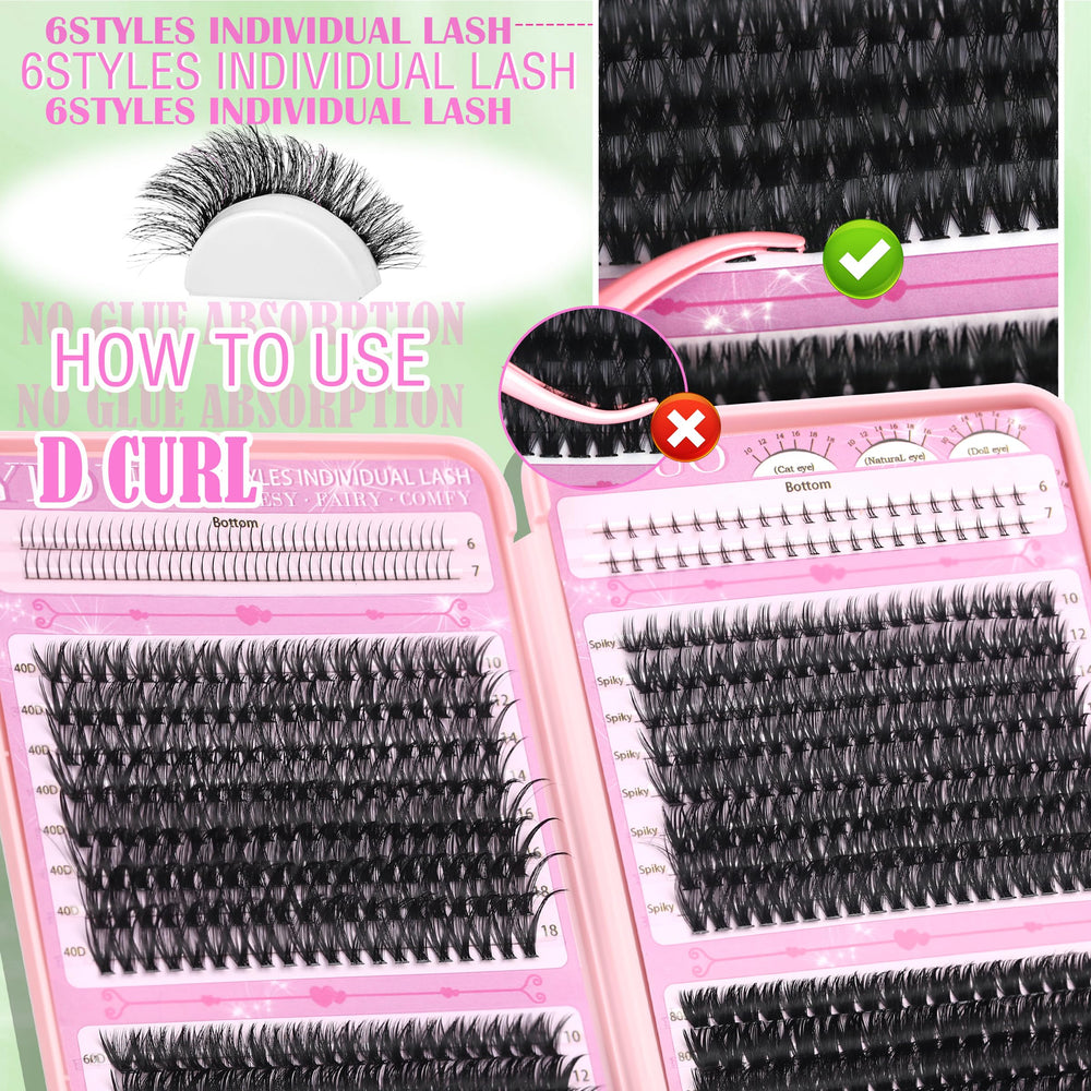 YIDUO spike and bottom cluster lashes for unique styling.