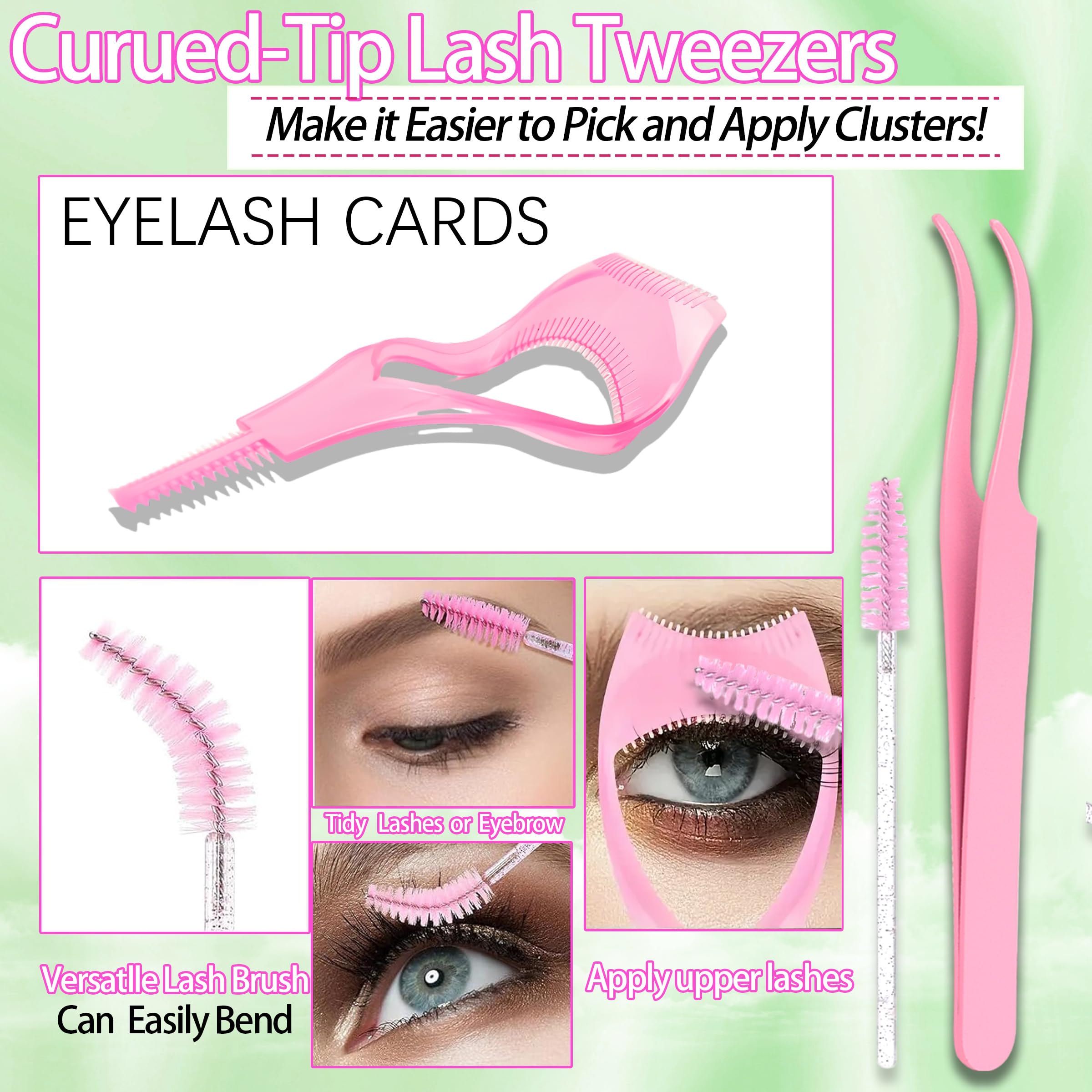 YIDUO lash tools kit with tweezers and applicator for precise application.