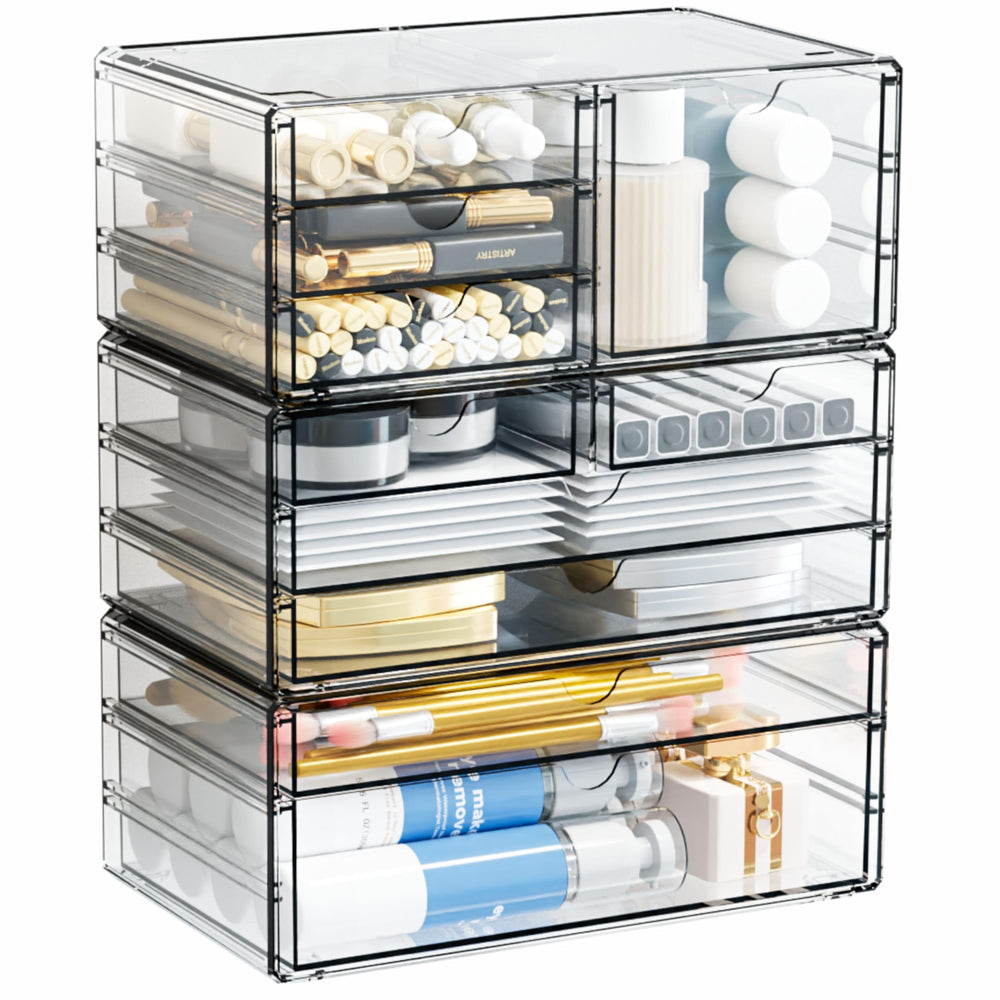 Yieach bathroom countertop storage drawers providing clear view and organization