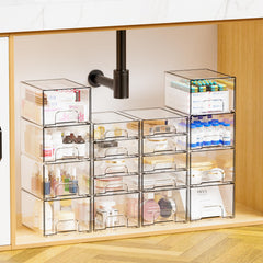 Yieach clear storage drawer on a desk for easy access to supplies.