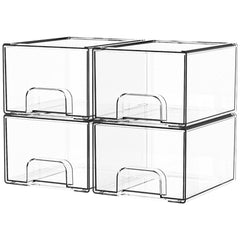 Yieach clear storage drawers full view showing organization capabilities.