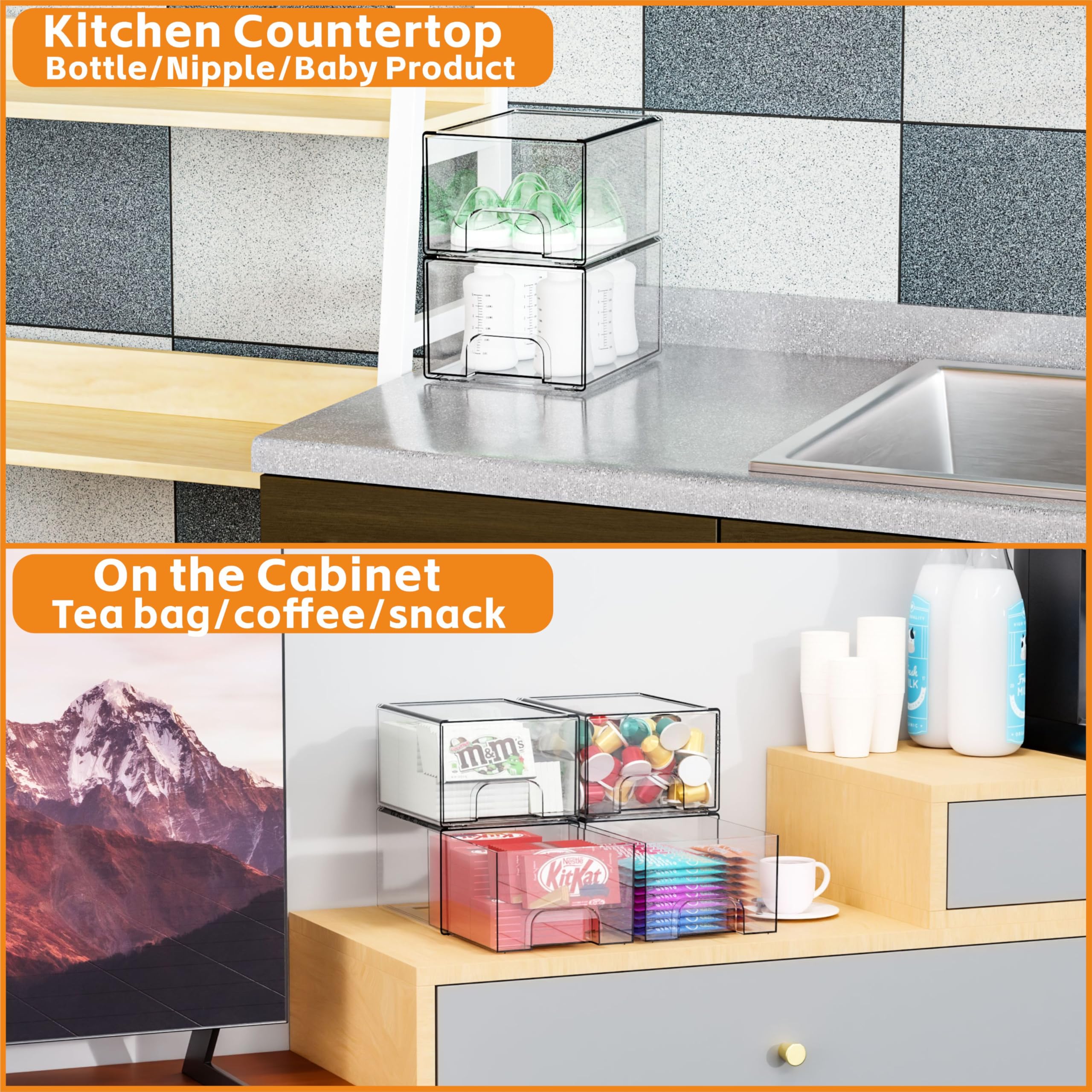 Yieach drawer organization featuring visible content for accessibility.
