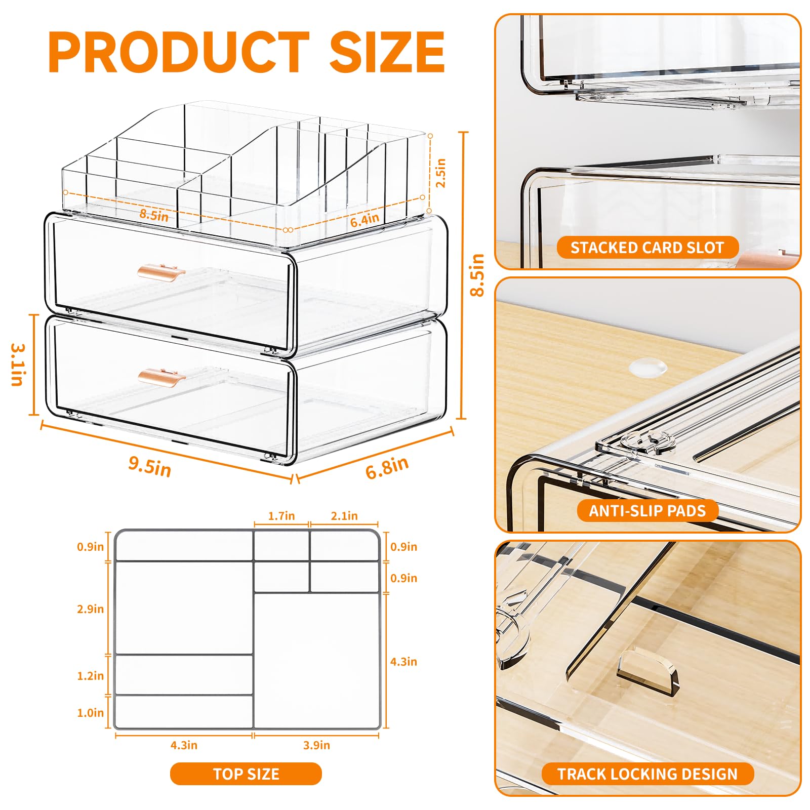Yieach eight top compartments keep brushes lipsticks and palettes neatly separated and accessible.