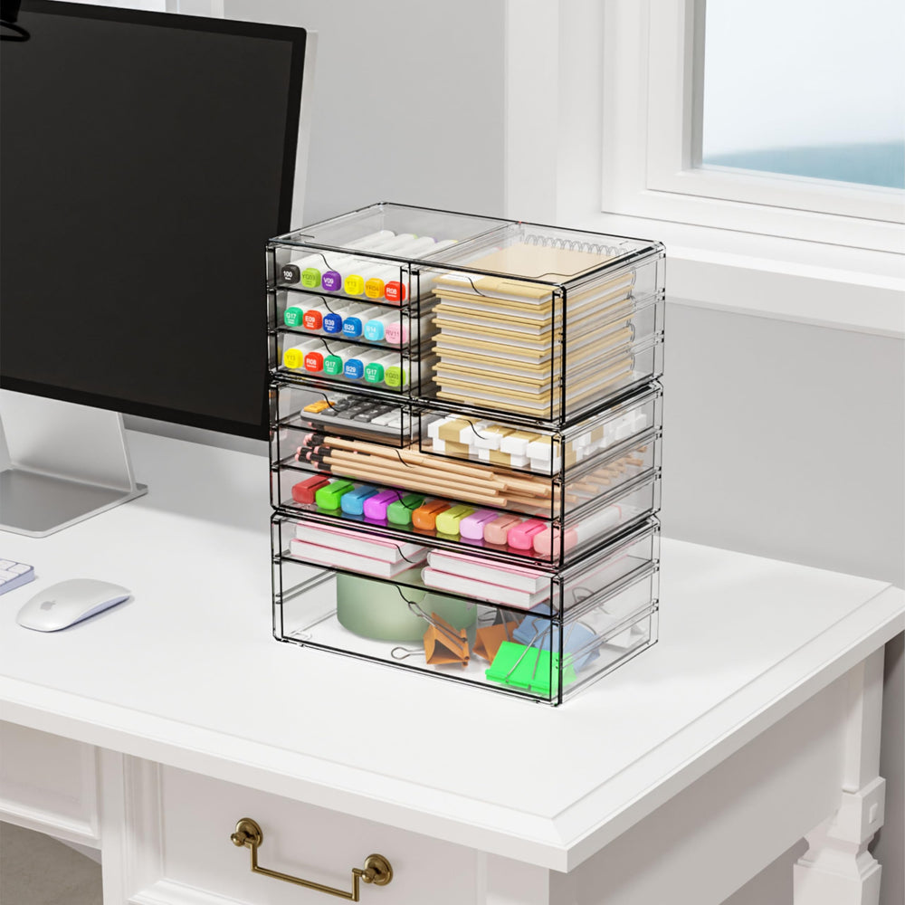 Yieach office supplies drawer organizer for pens and clips