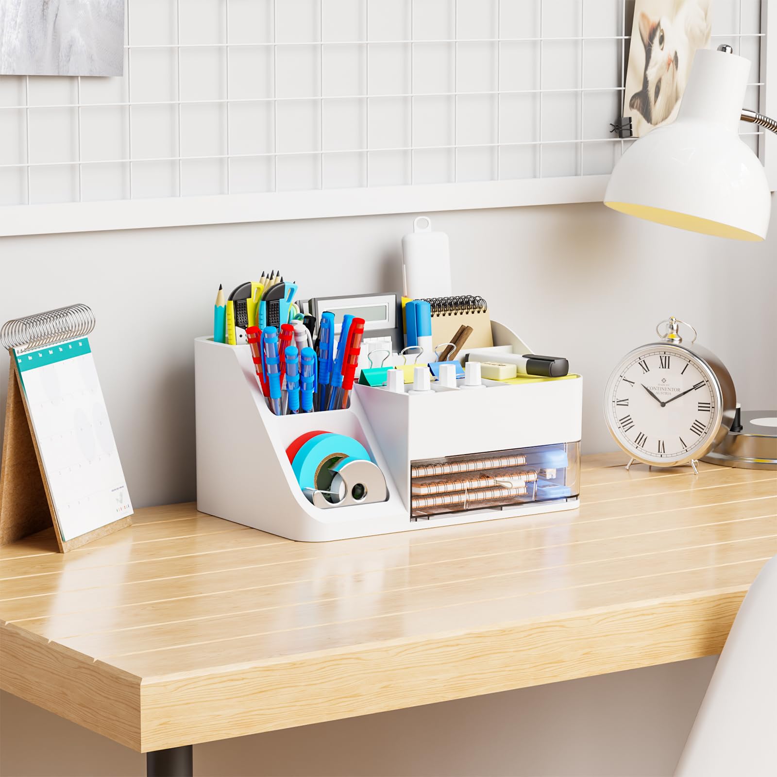Yieach white makeup organizer on vanity keeps counters neat and decor-friendly
