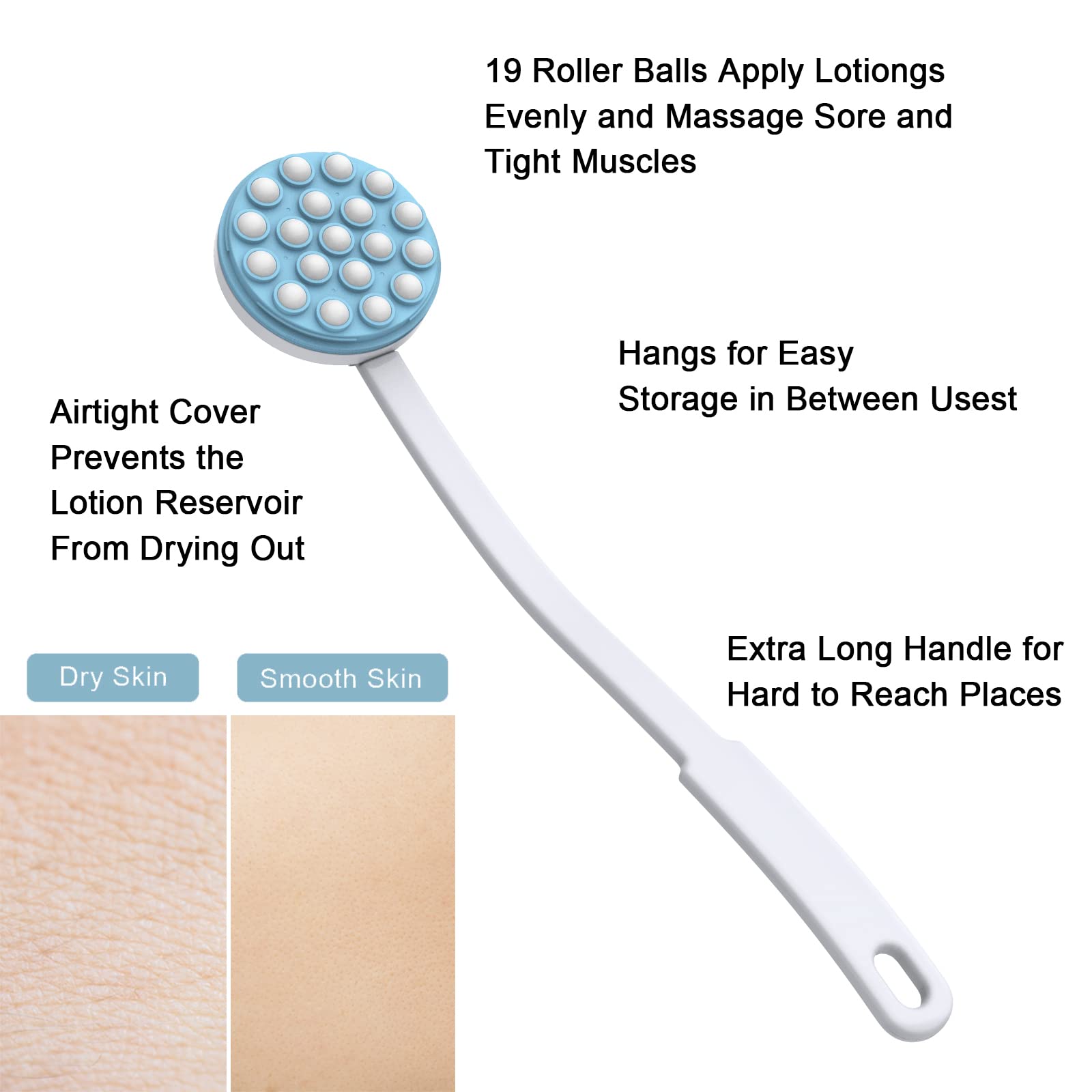 Yiesoum versatility for wet or dry application with lotions or sunscreen.