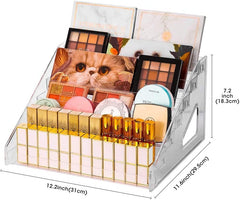 YIEZI clear acrylic display rack offers high visibility for makeup and tools.