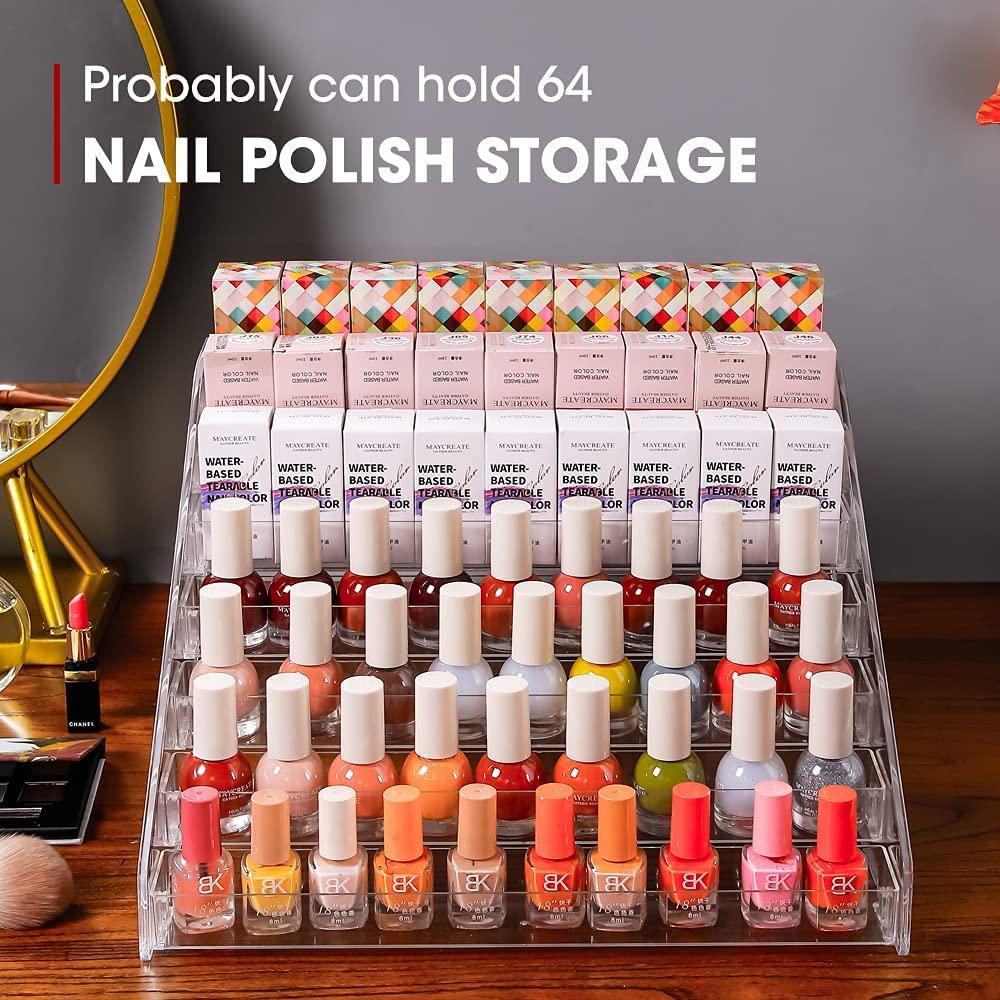 YIEZI makeup organizer provides quick access in clear acrylic.