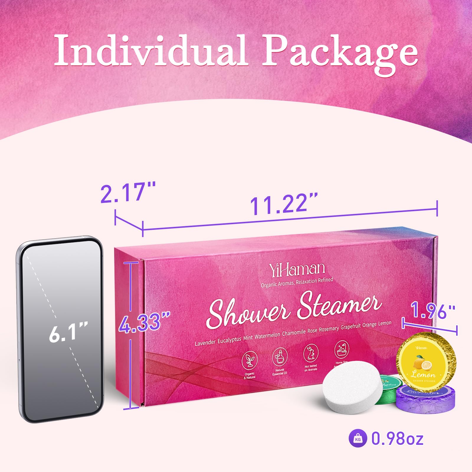YiHaman watermelon shower steamer for uplifting spa-like moment