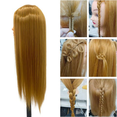 yiifiulyn cosmetology training head with hair for washing, curling, and cutting demos