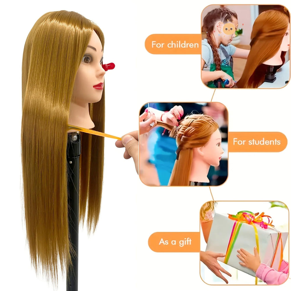 yiifiulyn mannequin head braid practice hair for training braids and creative looks