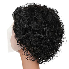 Yiifiulyn short curly texture highlights voluminous pixie style.