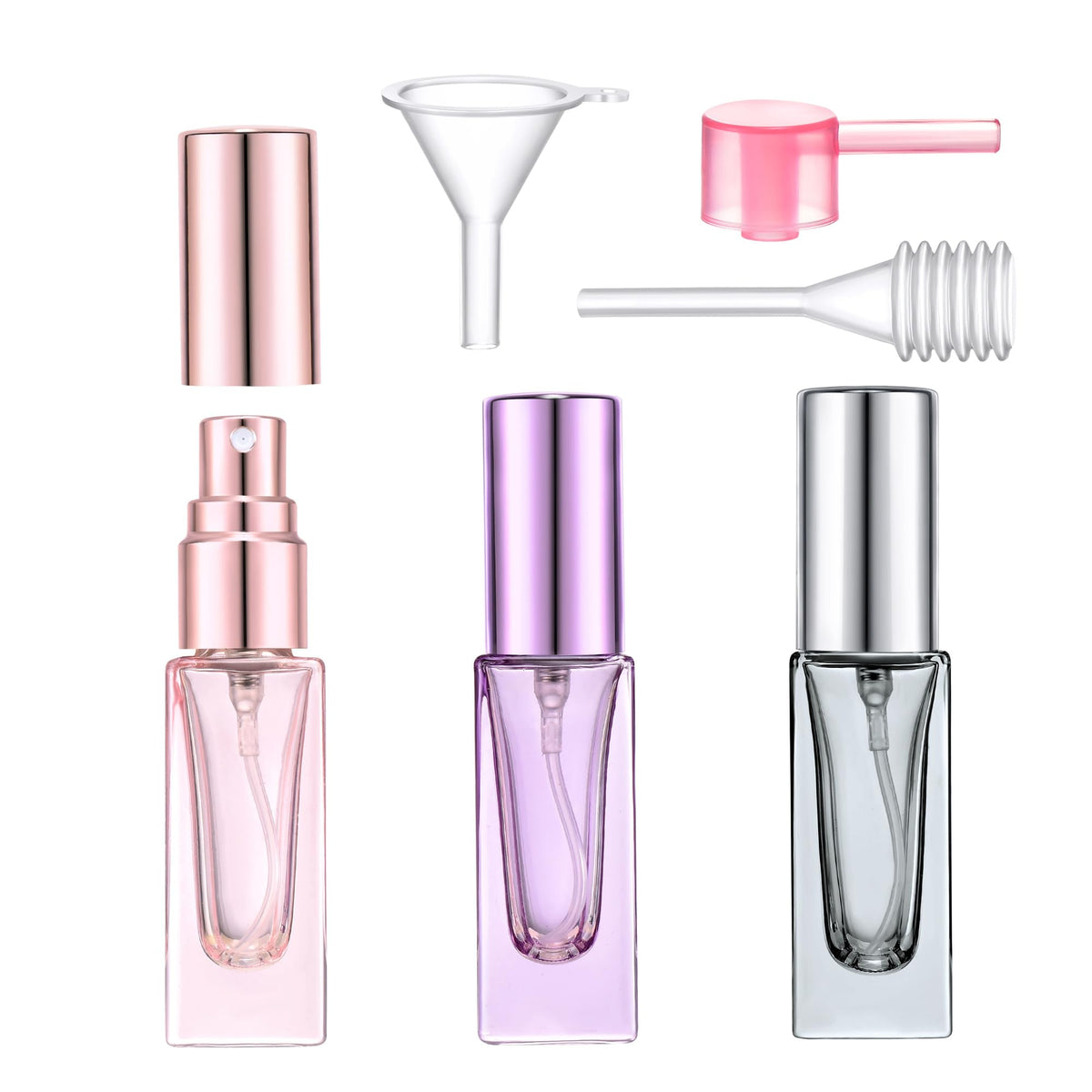 Yikimyfo atomizador viajero rosa con dispersión fina para perfumes.
