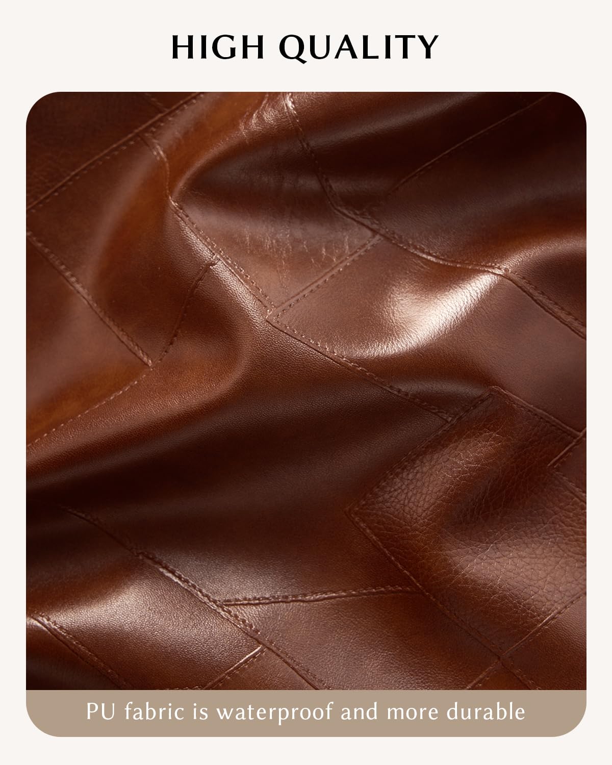 Yikisite makeup bag durable PU leather close-up showing soft texture