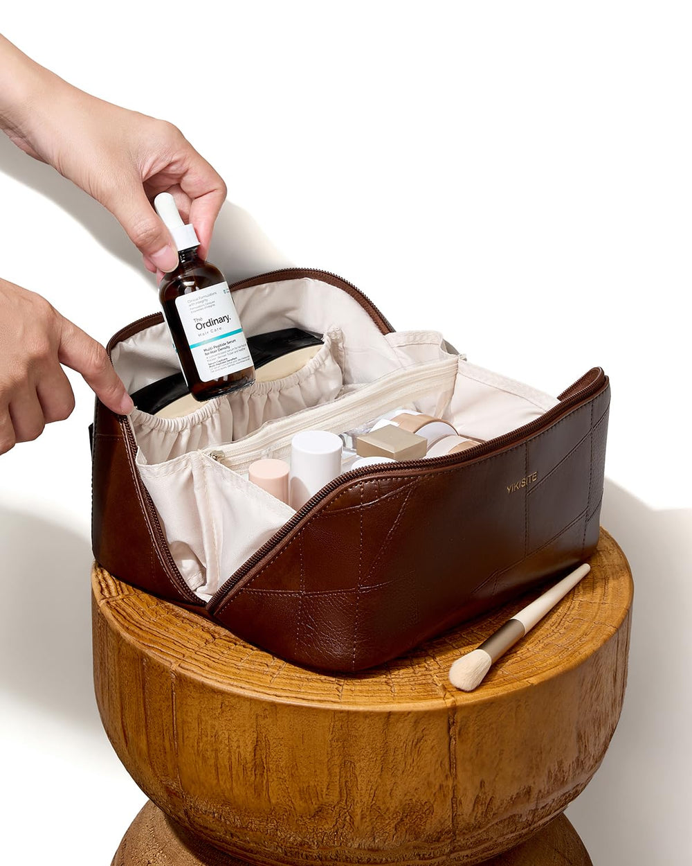Yikisite makeup bag inner-pocket highlight for organized toiletries
