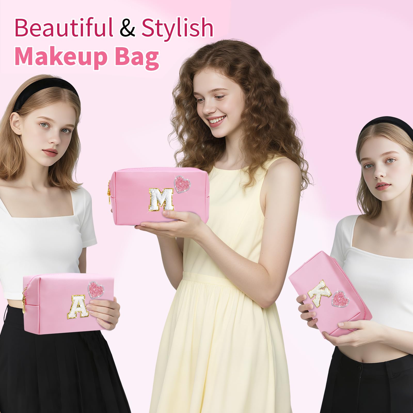 YILANCOL makeup bag zipper close-up showing smooth, sturdy metal zipper